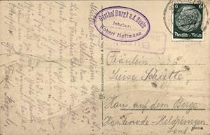 Landpoststempel Burgk Schleiz in Thüringen, 10.04.1935 auf Ansichtskarte Schloß Burgk