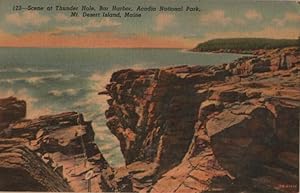 Seller image for scenic postcard: Scene at Thunder Hole, Bar Harbor, Arcadia National Park. Mt. Desert Island, Maine for sale by Mobyville