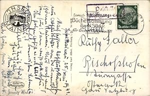 Landpoststempel Poststelle Konstanz Egg am Bodensee 27.05.1941 auf AK Mainau