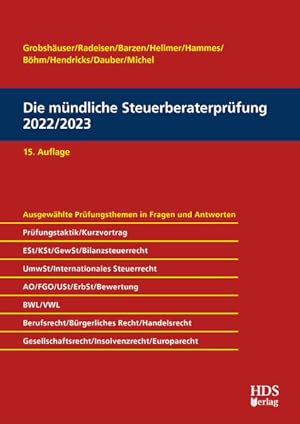 Seller image for Die mndliche Steuerberaterprfung 2022/2023 for sale by Studibuch