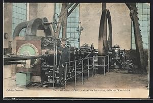 Ansichtskarte Hénin-Liétard, Mines de Drocourt, Salle de l`Electricité, Kohlebergbau