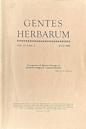 Seller image for Conspectus of species groups in Solanum subgenus Leptostemonum for sale by Acanthophyllum Books