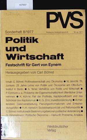 Bild des Verkufers fr Politik und Wirtschaft. Politische Vierteljahresschrift. zum Verkauf von Antiquariat Bookfarm