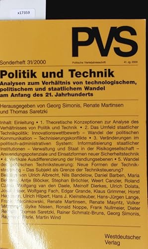 Bild des Verkufers fr Politik und Technik. Politische Vierteljahresschrift. zum Verkauf von Antiquariat Bookfarm