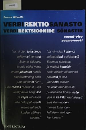 Seller image for Verbirektiosanasto. Suomi-viro : soome-eesti = Verbirektsioonide snastik. for sale by Antiquariat Bookfarm