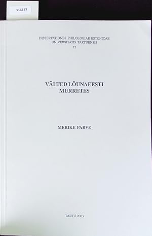 Image du vendeur pour Vlted lunaeesti murretes. Dissertationes philologiae estonicae Universitatis Tartuensis; 12. mis en vente par Antiquariat Bookfarm