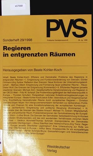 Immagine del venditore per Regieren in entgrenzten Rumen. Politische Vierteljahresschrift. venduto da Antiquariat Bookfarm