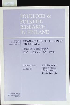 Bild des Verkufers fr Folklore and folklife research in Finland. Studia Fennica. zum Verkauf von Antiquariat Bookfarm