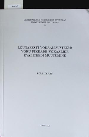 Seller image for Lunaeesti vokaalissteem. Vru pikkade vokaalide kvaliteedi muutumine. for sale by Antiquariat Bookfarm