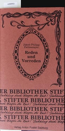 Seller image for Reden und Vorreden. Stifterbibliothek. for sale by Antiquariat Bookfarm