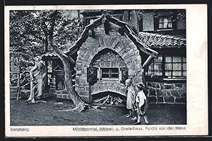 Ansichtskarte Bensberg, Hänsel- u. Gretelhaus, Furcht vor der Hexe
