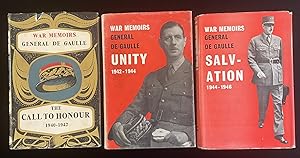 WAR MEMOIRS: THE CALL TO HONOR 1940-1942; UNITY 1942-1944; and, SALVATION 1944-1946 (3 volumes)