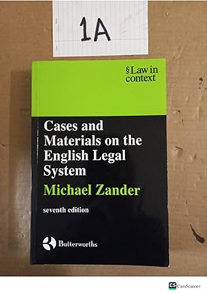 Immagine del venditore per Cases And Materials On the English Legal System 7th Ed By Michael Zander venduto da UK LAW BOOK SELLERS LTD