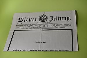 Bild des Verkufers fr Wiener Zeitung Nr 148, Montag, den 29. Juni 1914. zum Verkauf von Antiquariat Biebusch