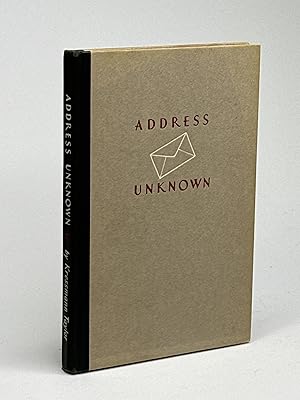 Imagen del vendedor de ADDRESS UNKNOWN. a la venta por Bookfever, IOBA  (Volk & Iiams)