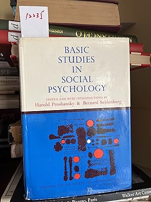 Imagen del vendedor de Basic Studies in Social Psychology a la venta por GoldBookShelf