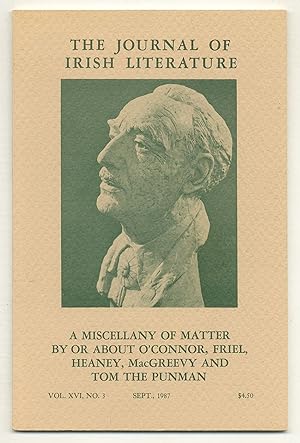 Bild des Verkufers fr A Miscellany of Matter by or about O'Connor, Friel, Heany, MacGreevy and Tom the Punman [in] The Journal of Irish Literature - Volume XVI, Number 3, September 1987 zum Verkauf von Between the Covers-Rare Books, Inc. ABAA
