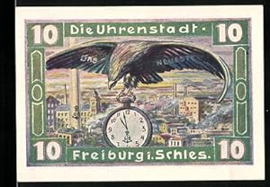Bild des Verkufers fr Notgeld Freiburg i. Schlesien 1921, 10 Pfennig, Adler mit Taschenuhr zum Verkauf von Bartko-Reher