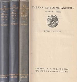 Immagine del venditore per The Anatomy of Melancholy: Volume One, Two, Three venduto da Goulds Book Arcade, Sydney