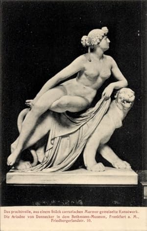 Bild des Verkufers fr Ansichtskarte / Postkarte Frankfurt am Main, Marmorstatue, Ariadne von Dannecker, Bethmann-Museum zum Verkauf von akpool GmbH