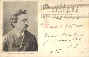 Lied Ansichtskarte / Postkarte Dr. Hans Huber, Komponist von Basel