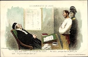Künstler Ansichtskarte / Postkarte Daumier, Les Humoristes de Jadis, Verbrecher, Richter, Reklame...
