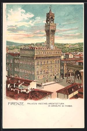 Lithographie Firenze, Palazzo Vecchio