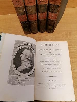 Image du vendeur pour Recherches sur la nature et les causes de la richesse des nations. Traduction nouvelle avec des notes et observations par Germain Garnier. mis en vente par Librairie Vignes Online