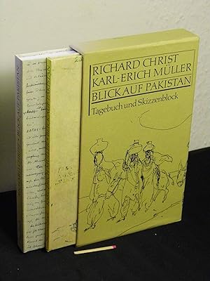 Imagen del vendedor de Blick auf Pakistan - Tagebuch + Skizzenblock (in einem Schuber) - a la venta por Erlbachbuch Antiquariat