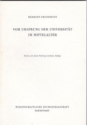 Seller image for Vom Ursprung der Universitt im Mittelalter for sale by Versandantiquariat Karin Dykes