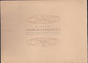 Salzburger Menuette, eingerichtet für C'' Blockflöte und Klavier