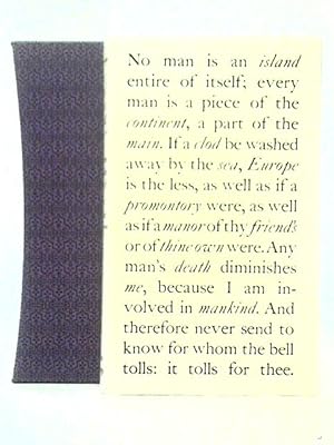 Seller image for No Man Is An Island. A Selection From the Prose of John Donne for sale by World of Rare Books