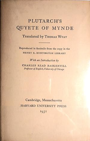 Seller image for Plutarch's Quyete of Mynde for sale by Structure, Verses, Agency  Books