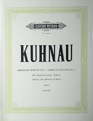 Immagine del venditore per Der Heyland Israelis: Gideon / Gideon, the deliverer of Israel. Sonate fr Klavier zu zwei Hnden (= Biblische Sonate Nr. 5 / Biblical sonata No. 5). Aus: Musicalische Vorstellung einiger Biblischer Historien / in 6 Sonaten / Auff dem Claviere zu spielen / Allen Liebhabern zum Vergngen versuchet von Johann Kuhnauen / Leipzig / 1700. Nach den Quellen neu herausgegeben von Lothar Hoffmann-Erbrecht. Urtext. venduto da Versandantiquariat Ruland & Raetzer