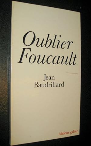 Seller image for Oublier Foucault for sale by librairie le Parnasse