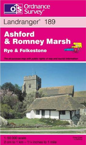 Bild des Verkufers fr Ashford and Romney Marsh, Rye and Folkestone: Sheet 189 (Landranger Maps) zum Verkauf von WeBuyBooks