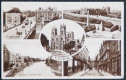 York Lendal Bridge Stonegate Guildhall Postcard