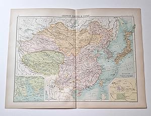 Seller image for Original 1899 Colour Map: Chinese Empire & Japan for sale by Maynard & Bradley