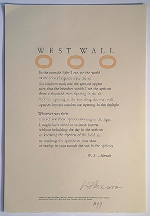 West Wall--Signed and Limited-Edition Broadside, 1983