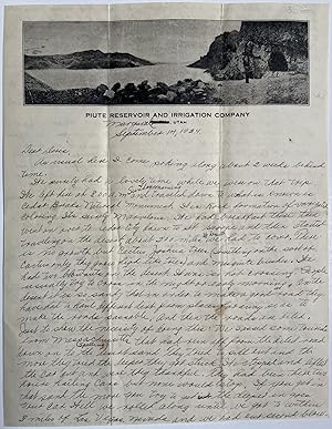 Seller image for 1934 Handwritten Letter Describing Construction of Hoover Dam, on Piute Reservoir and Irrigation Company Letterhead, Marysvale, Utah, September 14, 1934 for sale by Stellar Books & Ephemera, ABAA