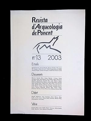 Imagen del vendedor de Revista d'arqueologia de Ponent N13 2003 a la venta por LibrairieLaLettre2