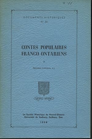 Imagen del vendedor de Contes populaires franco-ontariens II / Documents historiques No. 35 a la venta por Librairie Le Nord