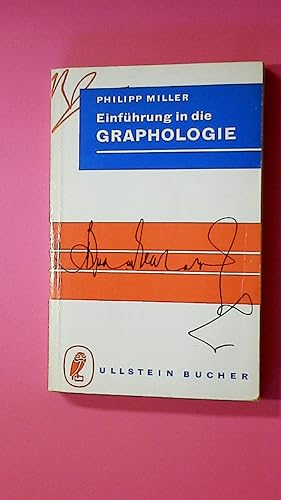 Bild des Verkufers fr EINFHRUNG IN DIE GRAPHOLOGIE. zum Verkauf von Butterfly Books GmbH & Co. KG