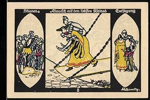 Bild des Verkufers fr Notgeld Dbeln 1921, 50 Pfennig, Abmarsch mit dem liebsten Kleinod, Staunen, Entsagung zum Verkauf von Bartko-Reher