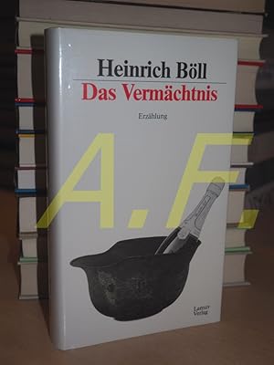 Imagen del vendedor de Das Vermchtnis : Erzhlung a la venta por Antiquarische Fundgrube e.U.