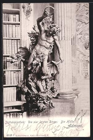 Bild des Verkufers fr Ansichtskarte Admont, Stiftsbibliothek: Die vier letzten Dinge: Die Hlle zum Verkauf von Bartko-Reher