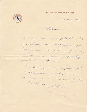 POLAIRE lettre autographe signée