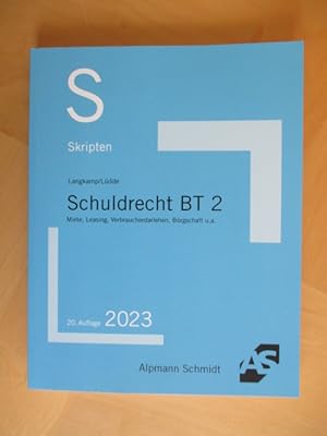 Imagen del vendedor de S. Skripten. Schuldrecht BT 2. Miete, Leasing, Verbraucherdarlehen, Brgschaft u.a. a la venta por Brcke Schleswig-Holstein gGmbH