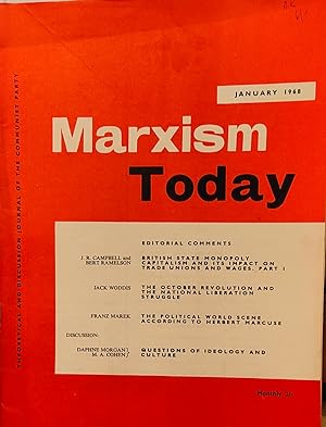 Marxism Today January 1968 / J R Campbell and Bert Ramelson "British State Monopoly Capitalism an...