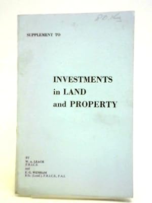 Bild des Verkufers fr Supplement to Investments in Land and Property zum Verkauf von World of Rare Books